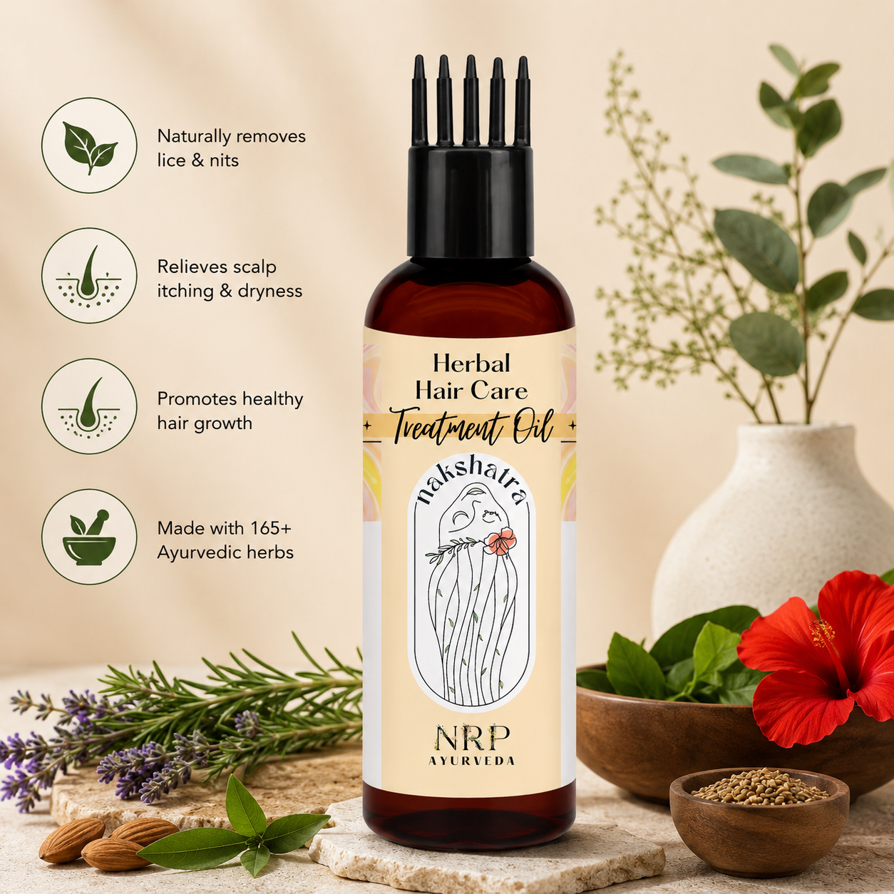 Nakshatra Herbal Hair Care Treatment Oil (Lice & Nit Care) – 100ml