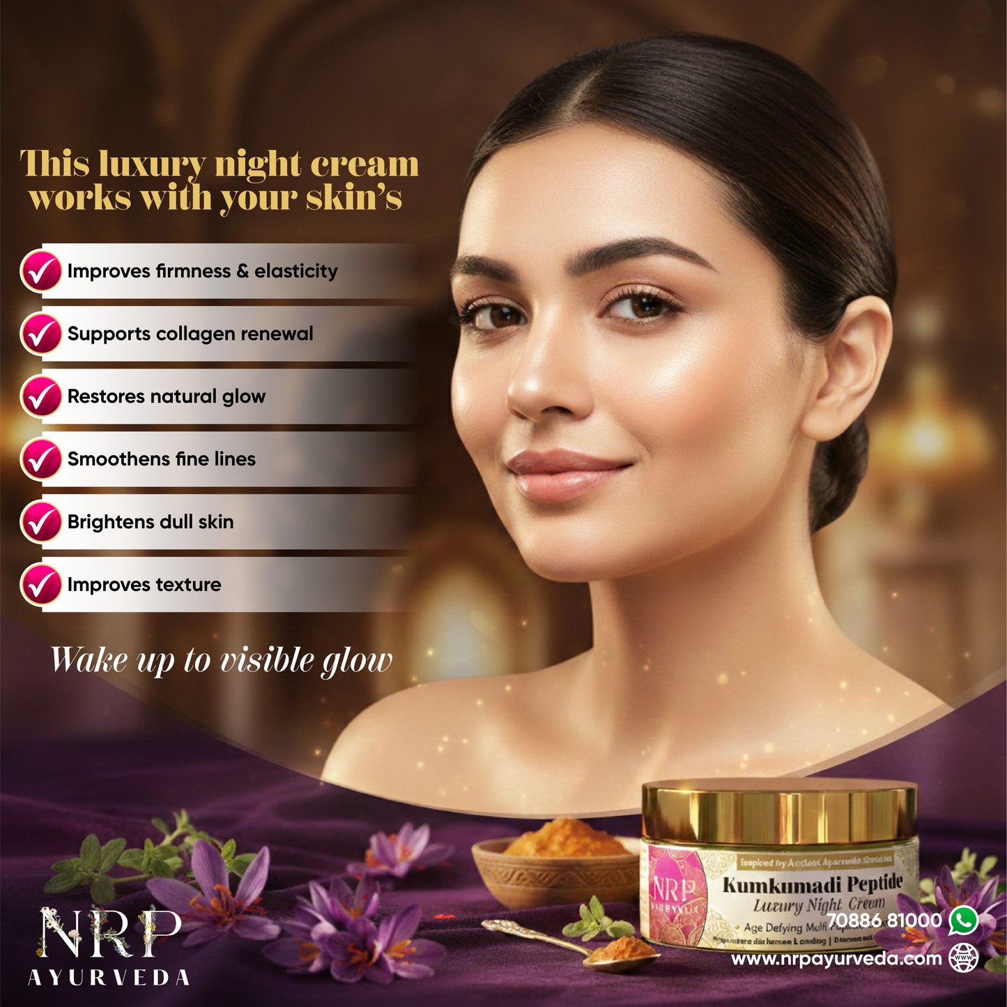 Kumkumadi Peptide Luxury Night Cream (50gm)