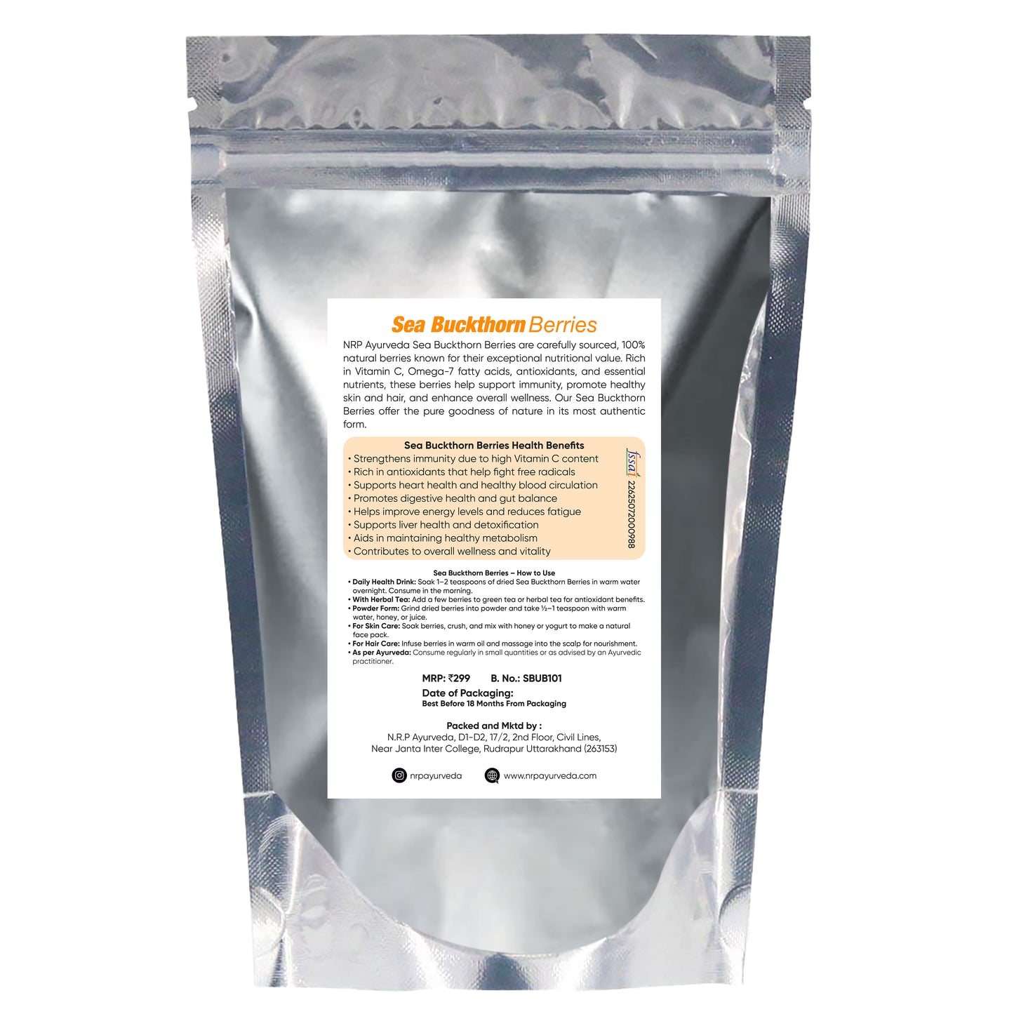 Sea Buckthorn Dried Berries (50gm)