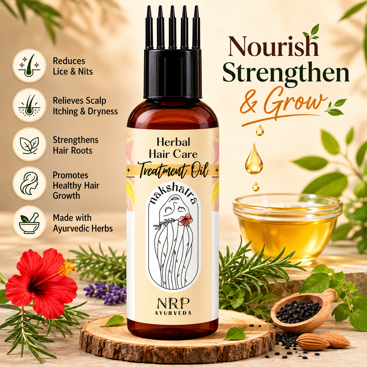 Nakshatra Herbal Hair Care Treatment Oil (Lice & Nit Care) – 100ml