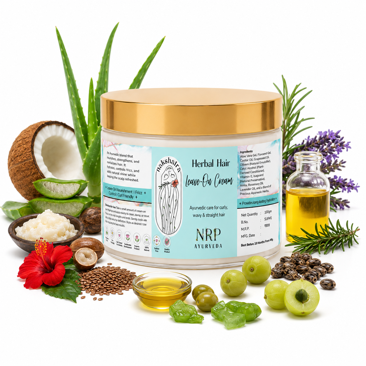 Nakshatra Herbal Hair Leave-On Cream (100gm)